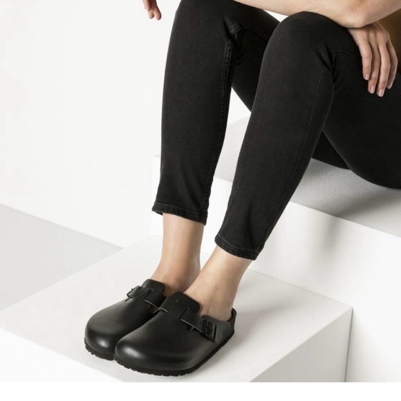 Birkenstock Boston EU40 W9 M7 Black Oiled Leather Clog SlipOn Shoe Sandal Unisex - Picture 1 of 12